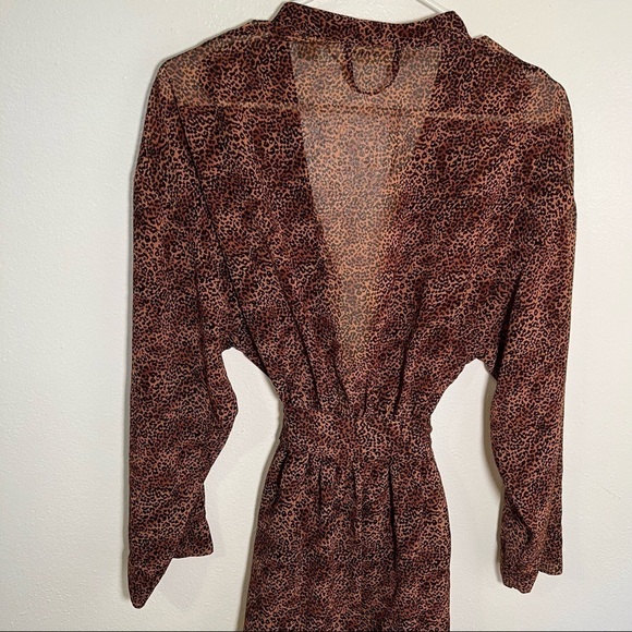 Victoria’s Secret Sheer Robe Animal Print Belted - Picture 8 of 9